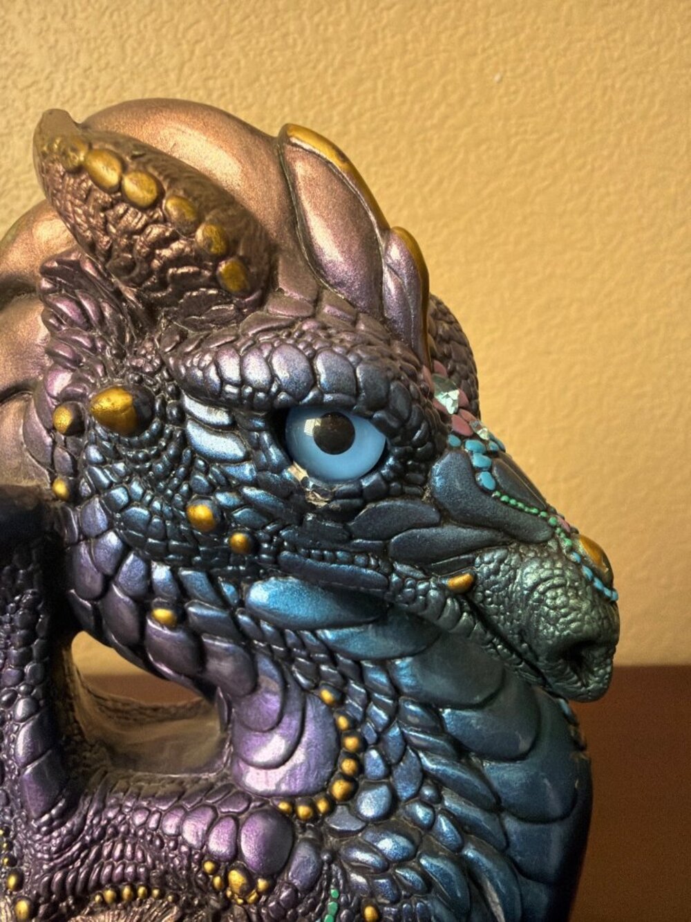 1986 Melody Pena Windstone Editions Iridiscent Peacock Male Dragon - Damaged Ear - Picture 9 of 15